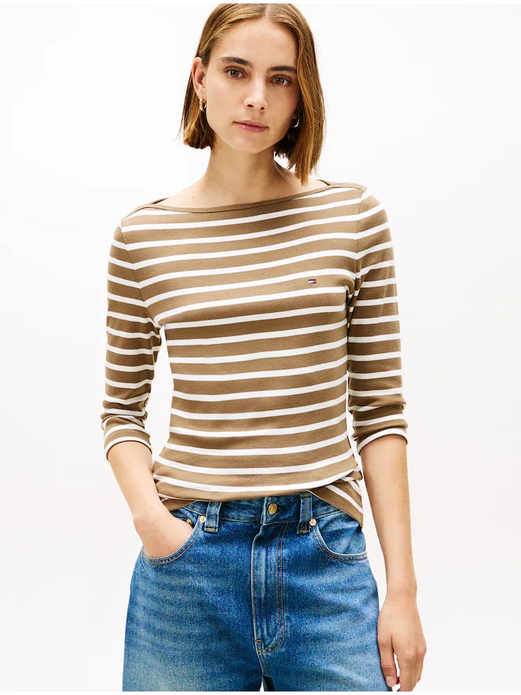 Футболка с длинным рукавом, Slim Fit TOMMY HILFIGER, Terra Cotta