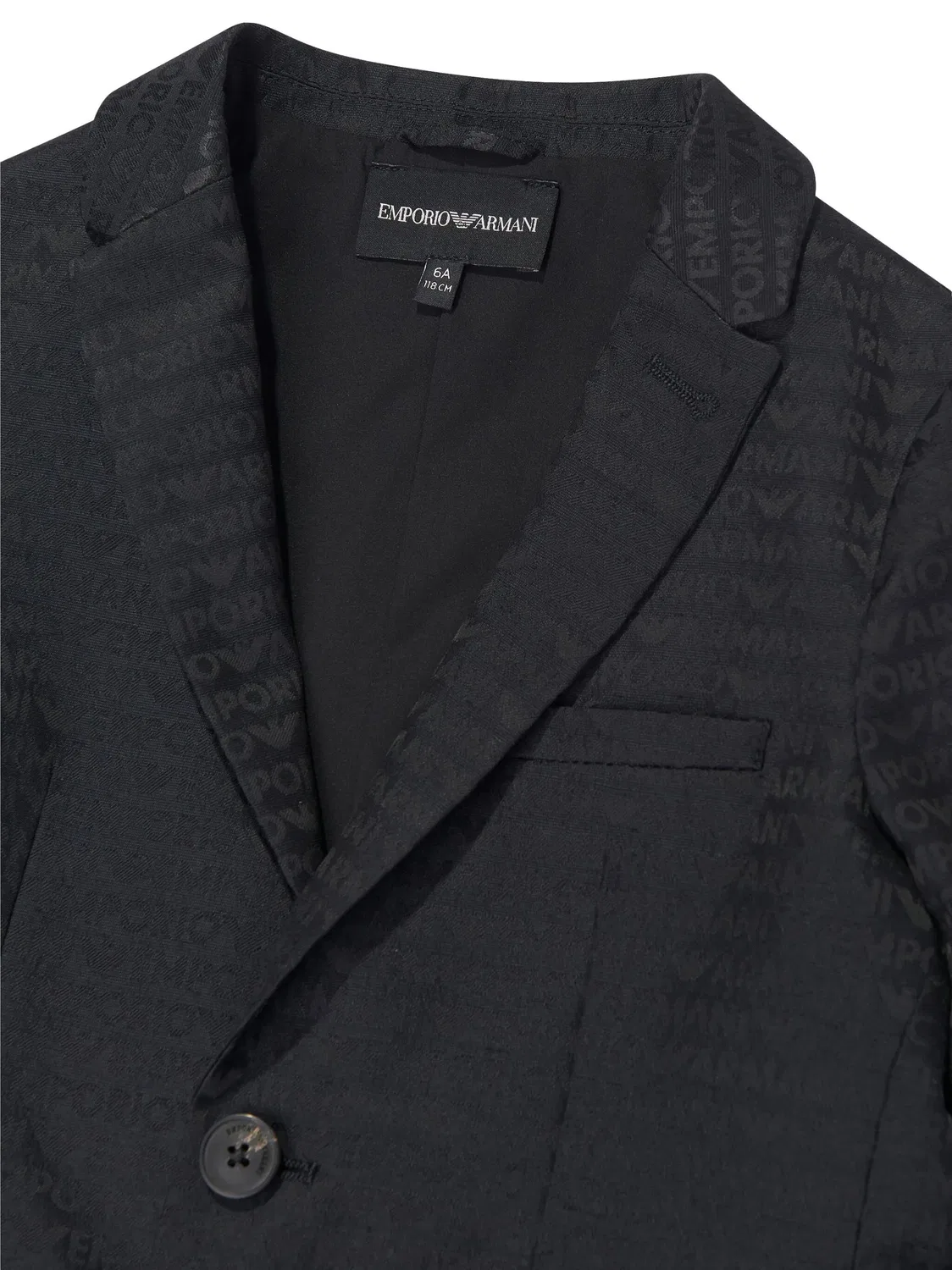 Поджакет с тисненым логотипом Emporio Armani, темно-синий — фото 3