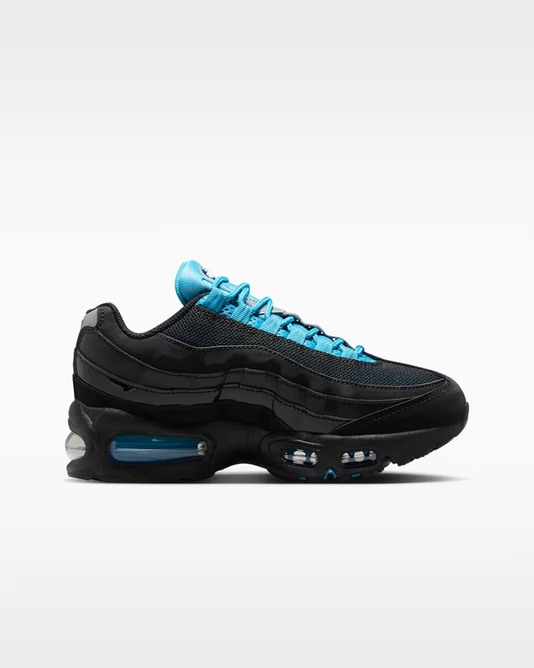 Кроссовки для детей постарше Nike Air Max 95 SE, Black/Gamma Blue/Metallic Silver/Chrome — фото 3