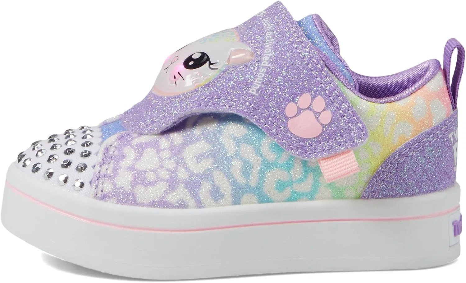Детские кроссовки для девочек с блестками Twinkle Sparks Skechers, Lavender/Multi — фото 4