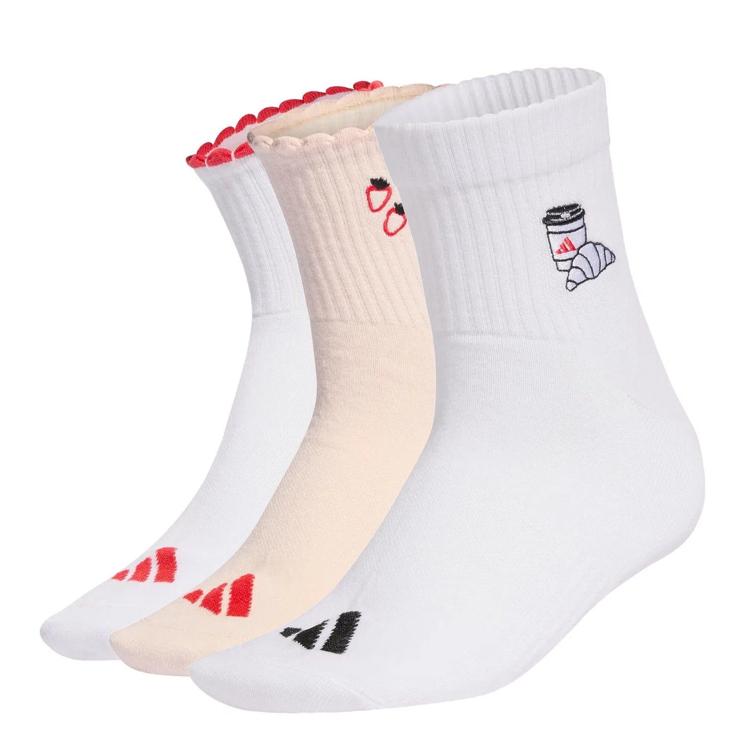 Носки с вышивкой Graphic Socken 3er-Pack Adidas, Beige / Weiss / Hellrot