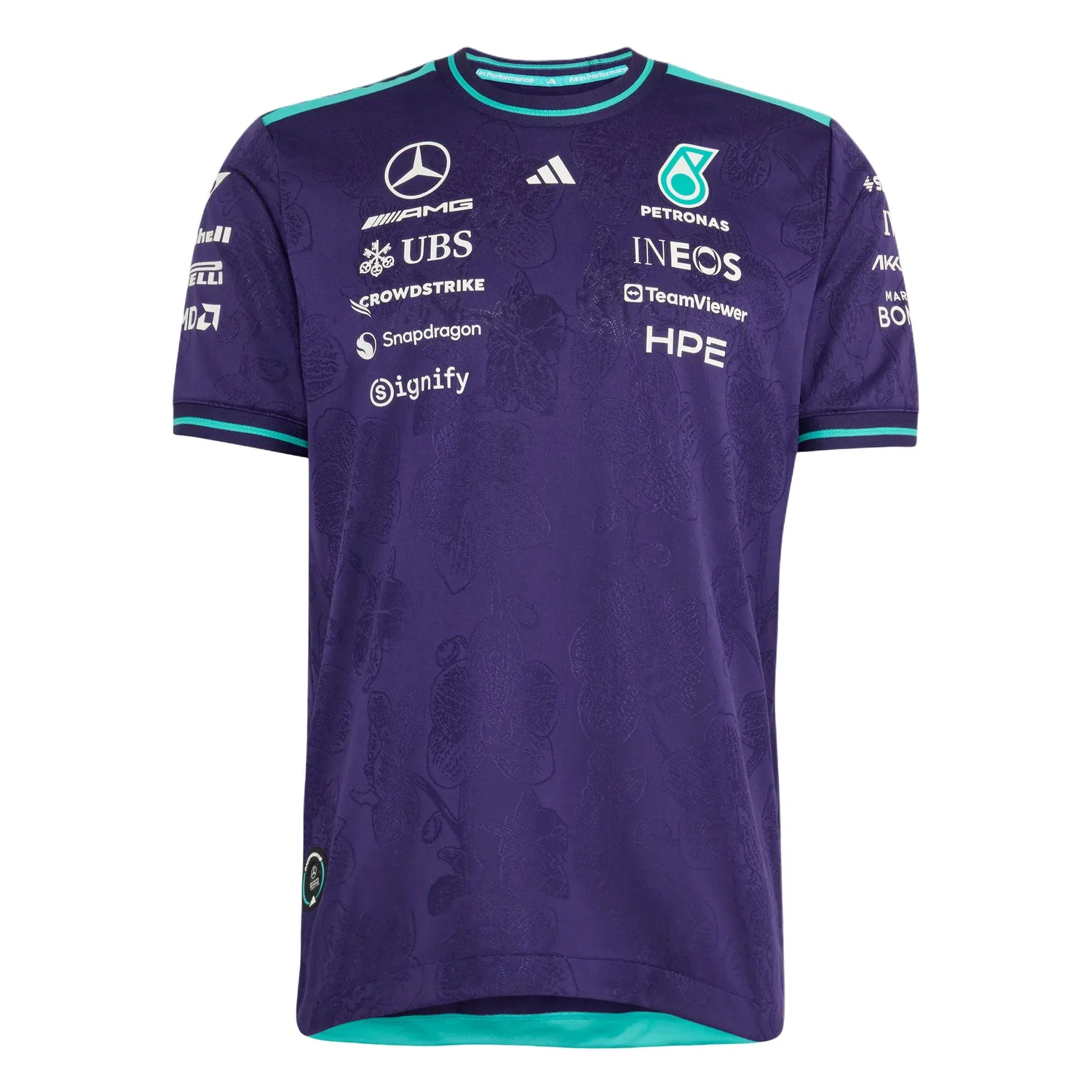 Мужская футболка с круглым вырезом Mercedes AMG Racing Adidas, Dark Purple