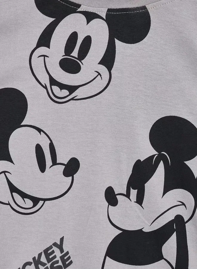 Styli Комплект пижамный с принтом Mickey Mouse для мальчиков, серый — фото 3