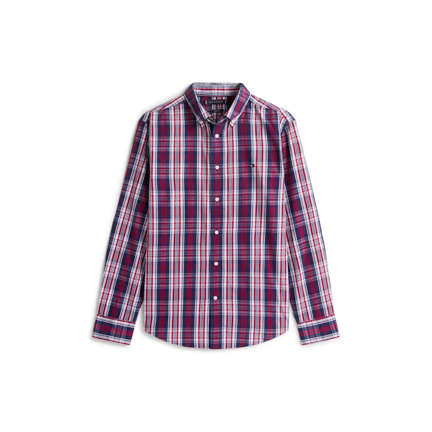 Мужская классическая рубашка с длинным рукавом Tommy Hilfiger, Preppy Navy/Check — фото 4