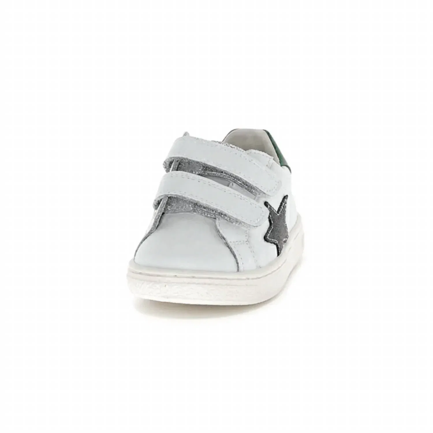 Детские кроссовки с двойной застежкой и звездами Pinn Vl Double Strap Star Naturino, White Black Basil — фото 3