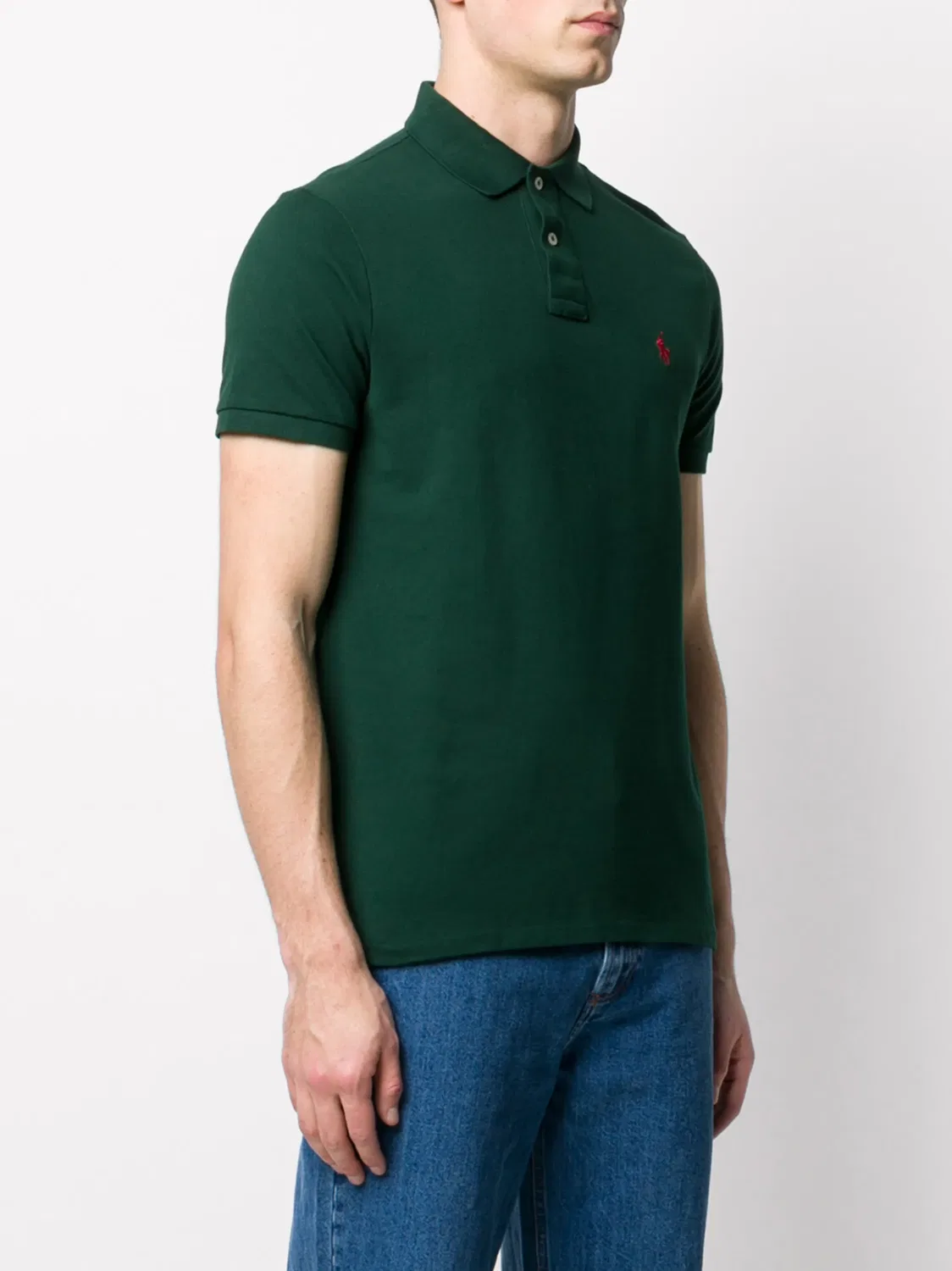 Polo Ralph Lauren Поло из пике зеленое — фото 3