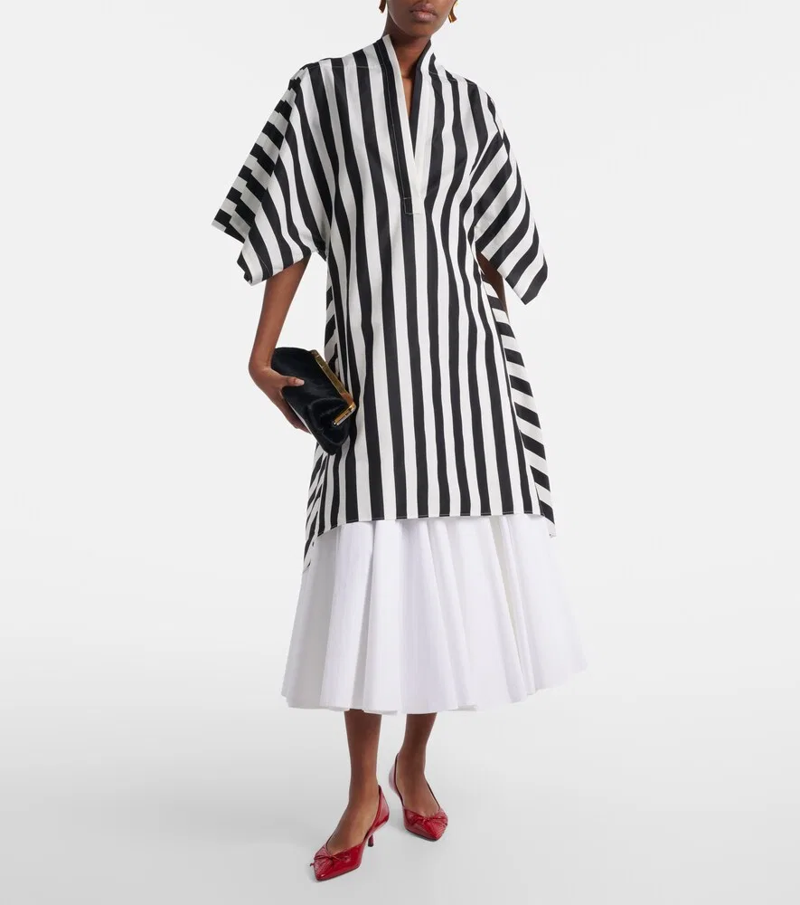 Туника из полосатого хлопка и шелка Муассон Jacquemus, белый — фото 2