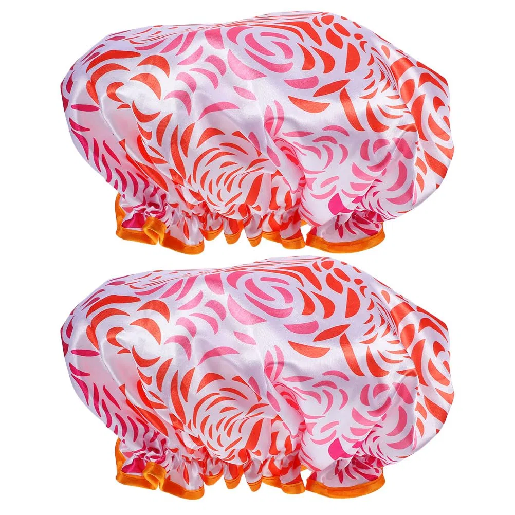 Двойная шапочка для душа из сатина OSOLADY, 2 шт, 24x22x5 см, мультиколор