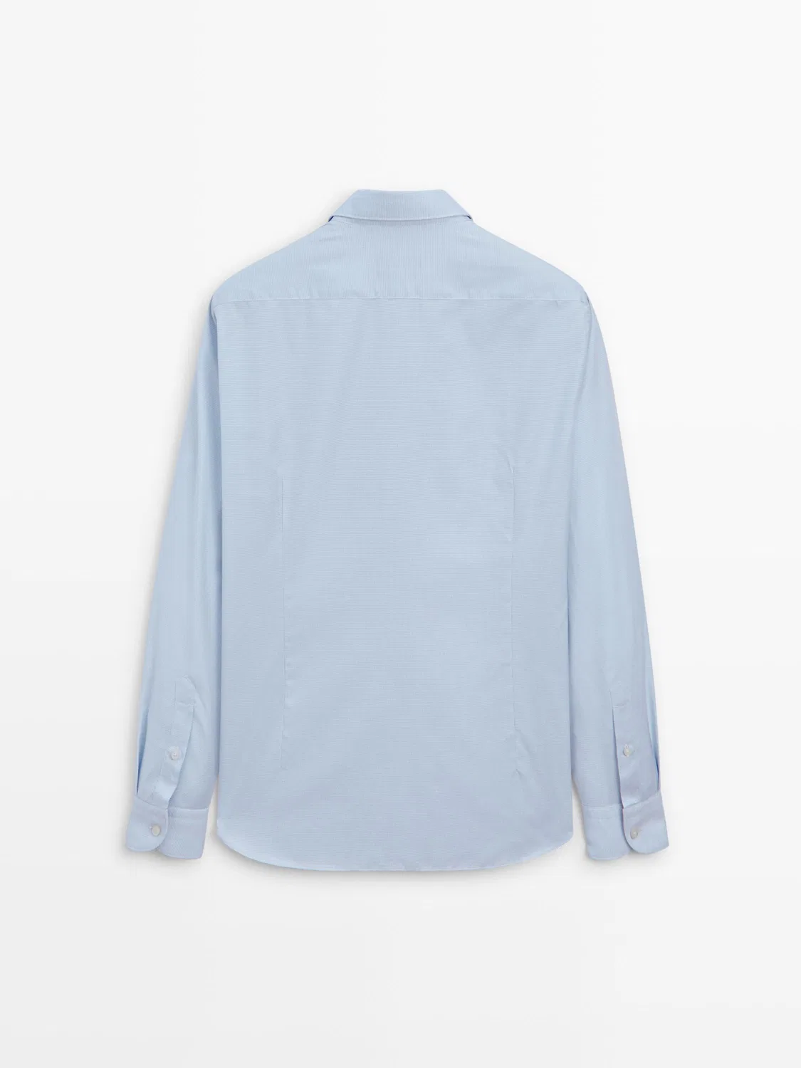 Приталенная рубашка из 100% хлопка в мелкую клетку Massimo Dutti, небесно-голубой — фото 2