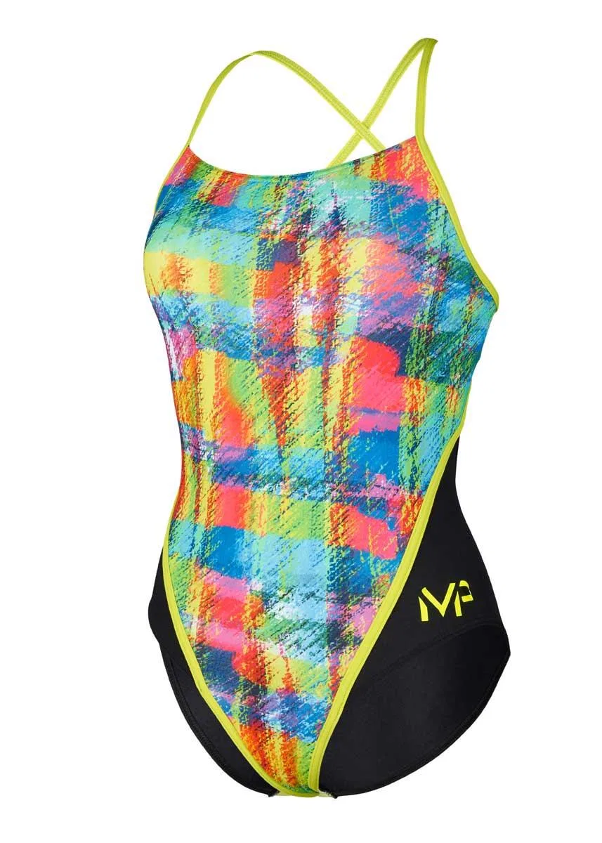 Детский купальник с Racerback-спинкой MP Michael Phelps Zouk Racerback для девочек, Phelps, Grun / Orangefarben Fluoreszierend