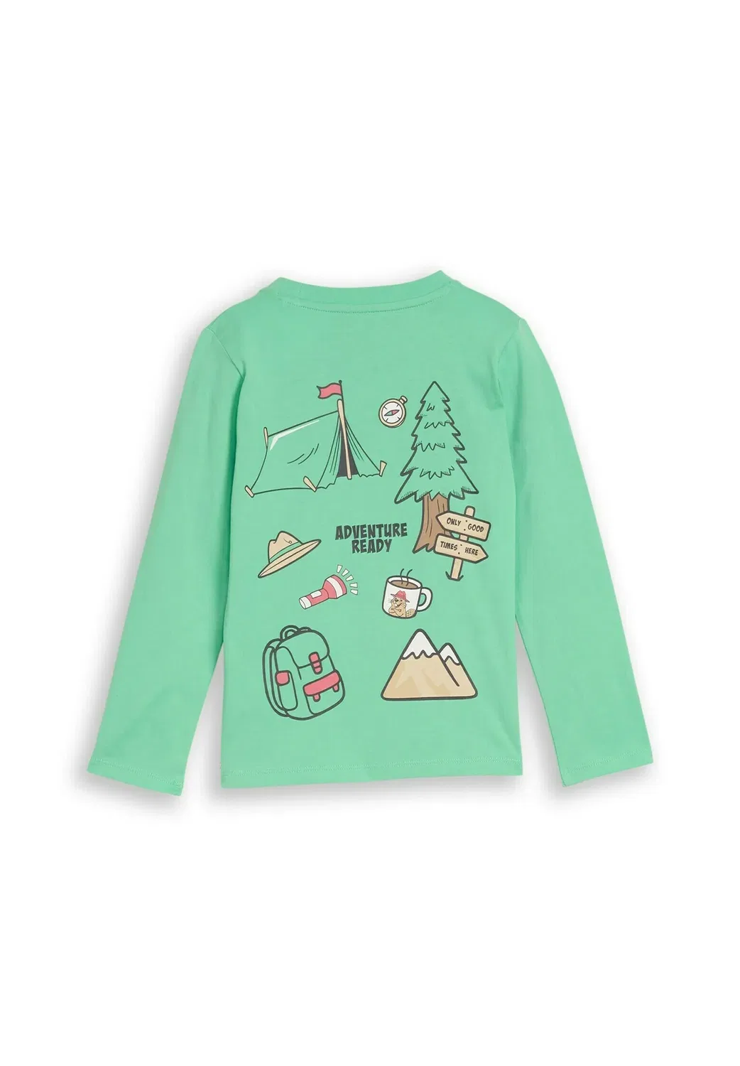 Футболка langarmshirt mit rückenprint - топ с длинными рукавами Tom Tailor, Leafy Green — фото 2
