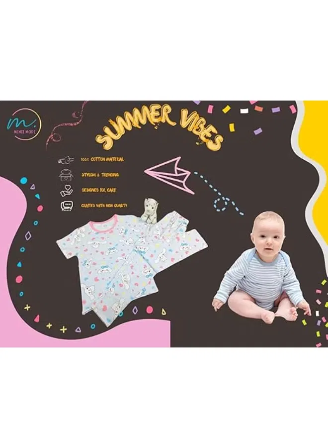 Комплект рубашка и штаны с принтом кролика Minii modz Miniimodz, синий — фото 3