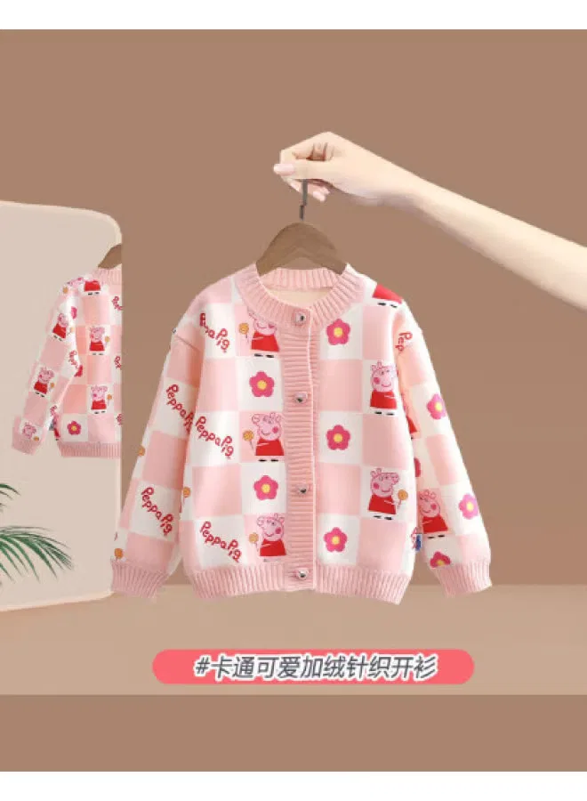 Кардиган детский утепленный с флисовой подкладкой Peppa Pig, розовый
