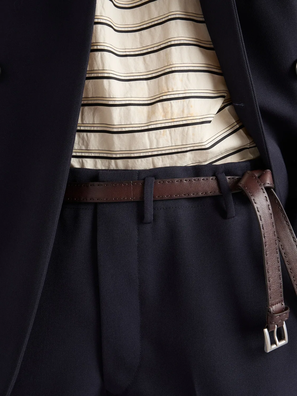 Брюки из новой шерсти синие Prada, синий — фото 4