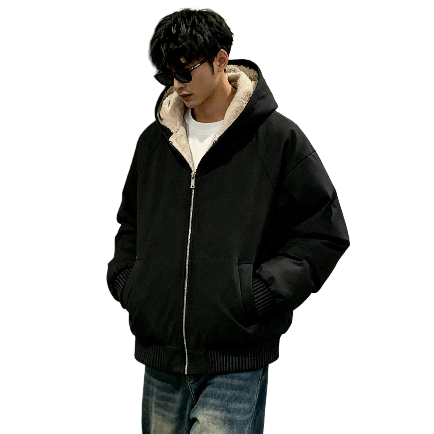 Детский пуховик с капюшоном на флисовой подкладке X1617, Black Mountain Hawk Cotton Jacket