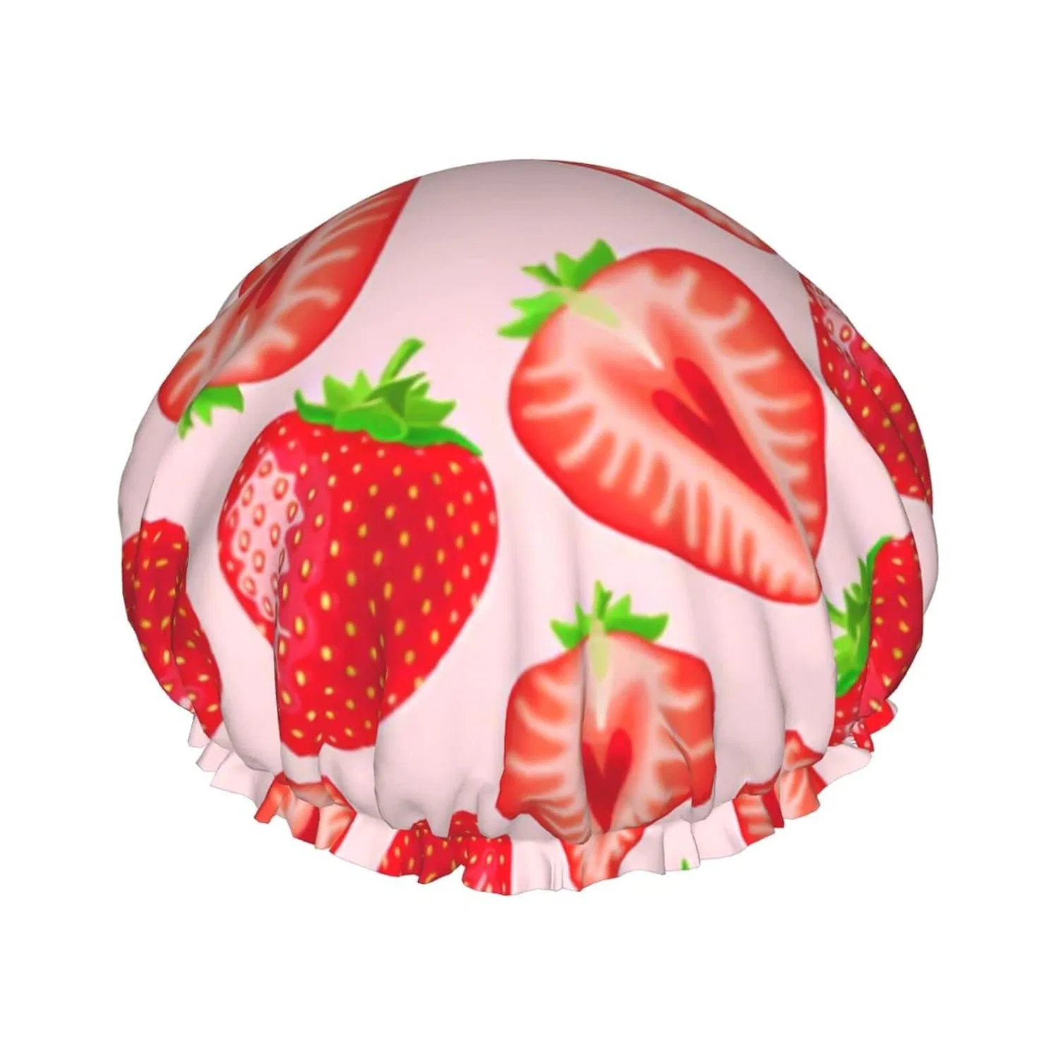 Двухслойная водонепроницаемая шапочка для душа, Strawberry, Ahdyr