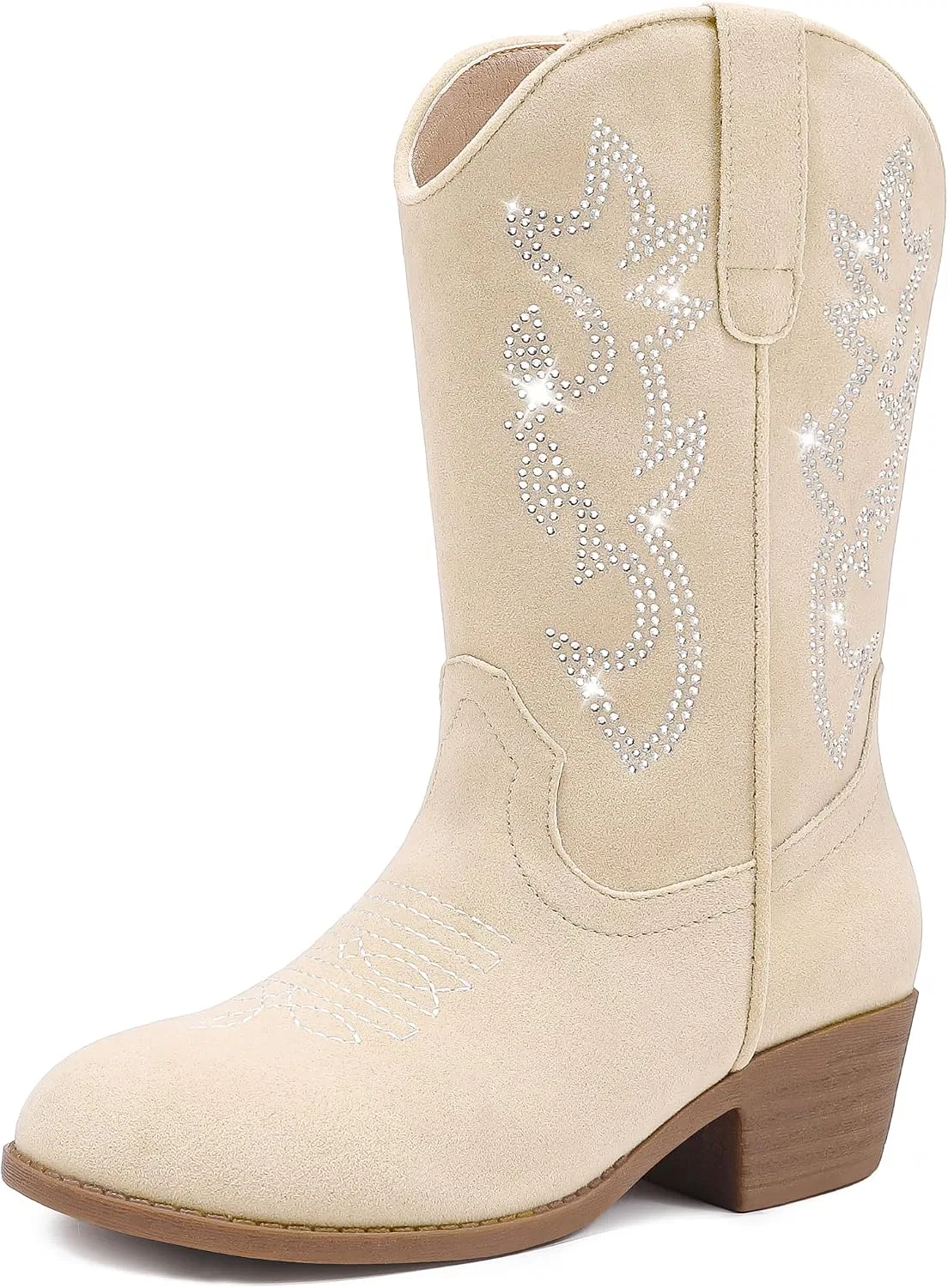 Детские сапоги для девочек с принтом Cowboy Boots LAURMOSA, Beige Suede