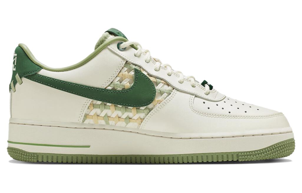 Кроссовки Nike Air Force 1 Low '07 Premium NAI-KE, кремовый/темно-зеленый — фото 2