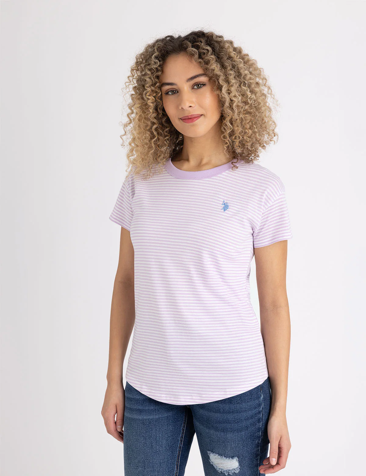 

Футболка U.S. Polo Assn Ringer Stripe, лавандовый