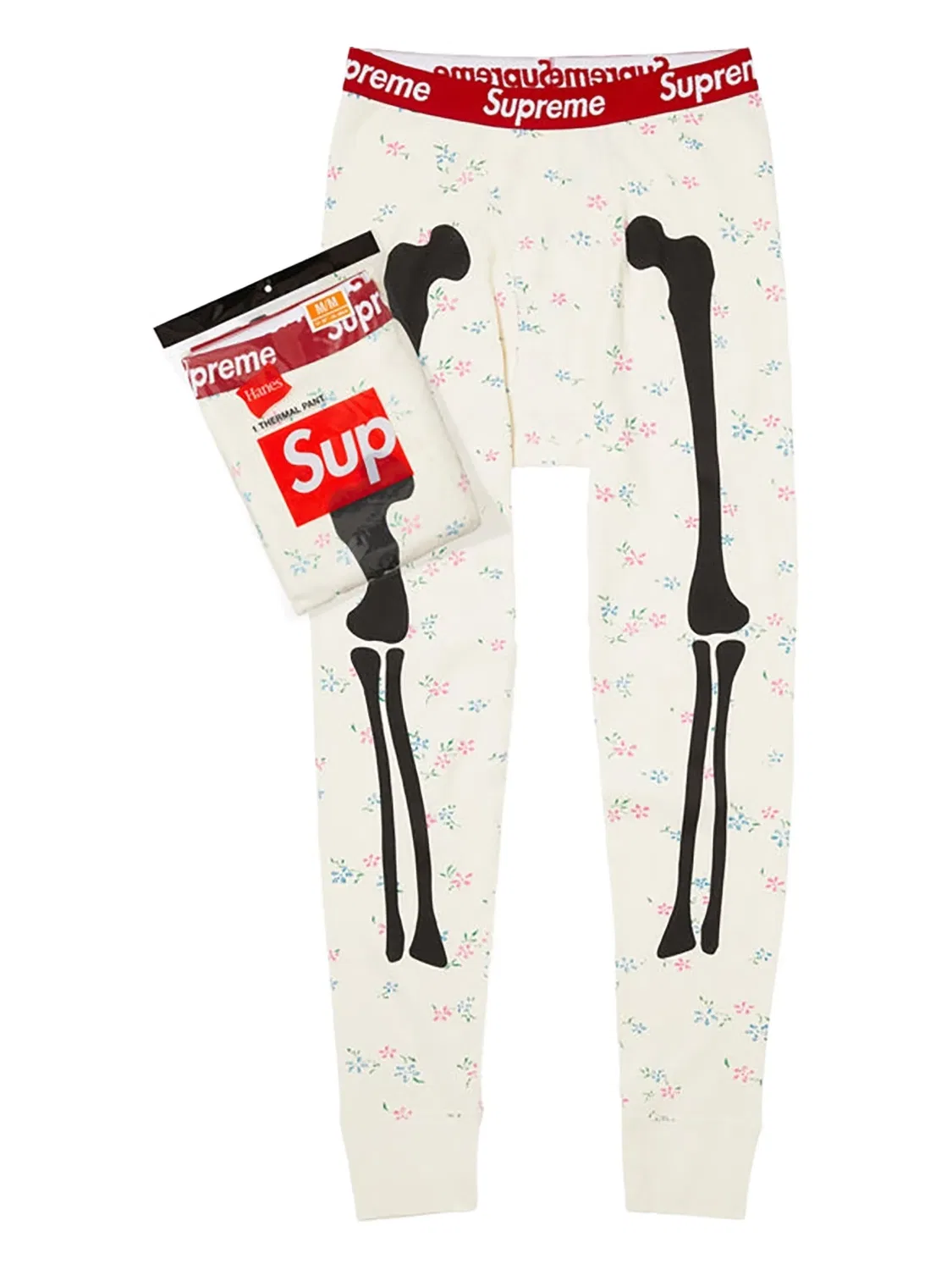 Брюки с принтом из коллаборации с Hanes Supreme, нейтральные цвета