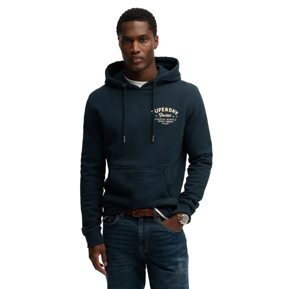 Худи с вышивкой Lo-Fi Dockside Superdry, синий