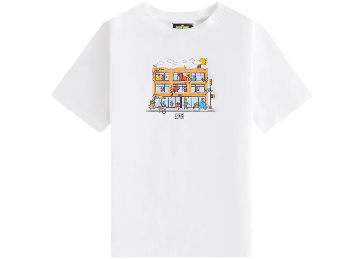 Детская футболка с принтом Kith x Sesame Street Kids Store Tee White, White