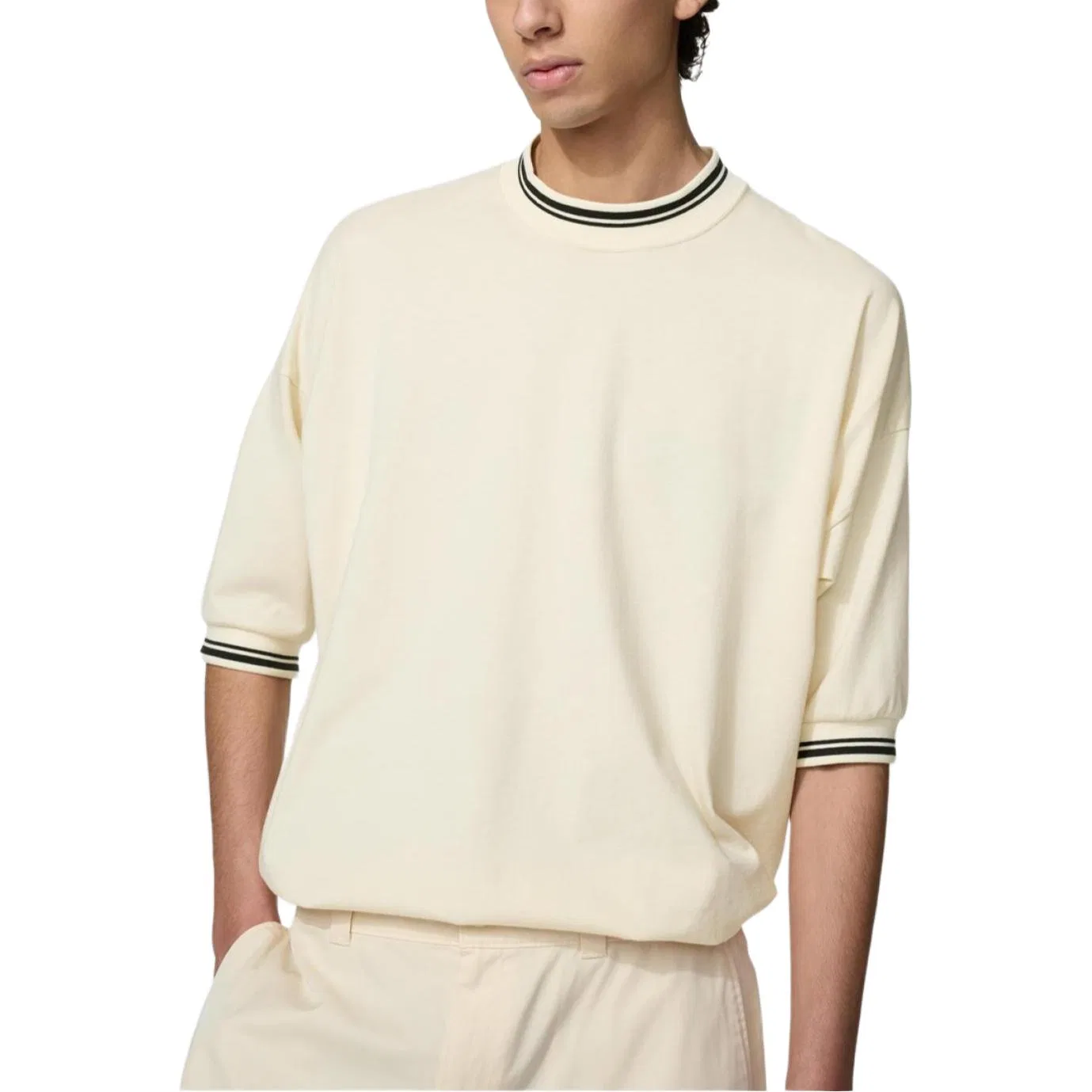 Футболка с воротником-стойкой Francesco Risso, Light Beige