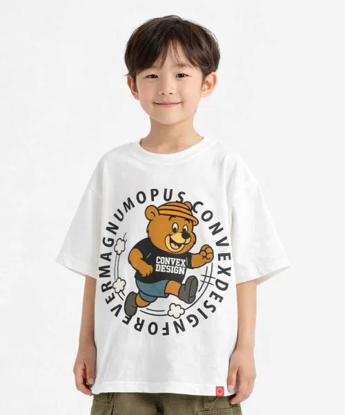 Детская футболка с коротким рукавом и принтом CONVEX, Off White
