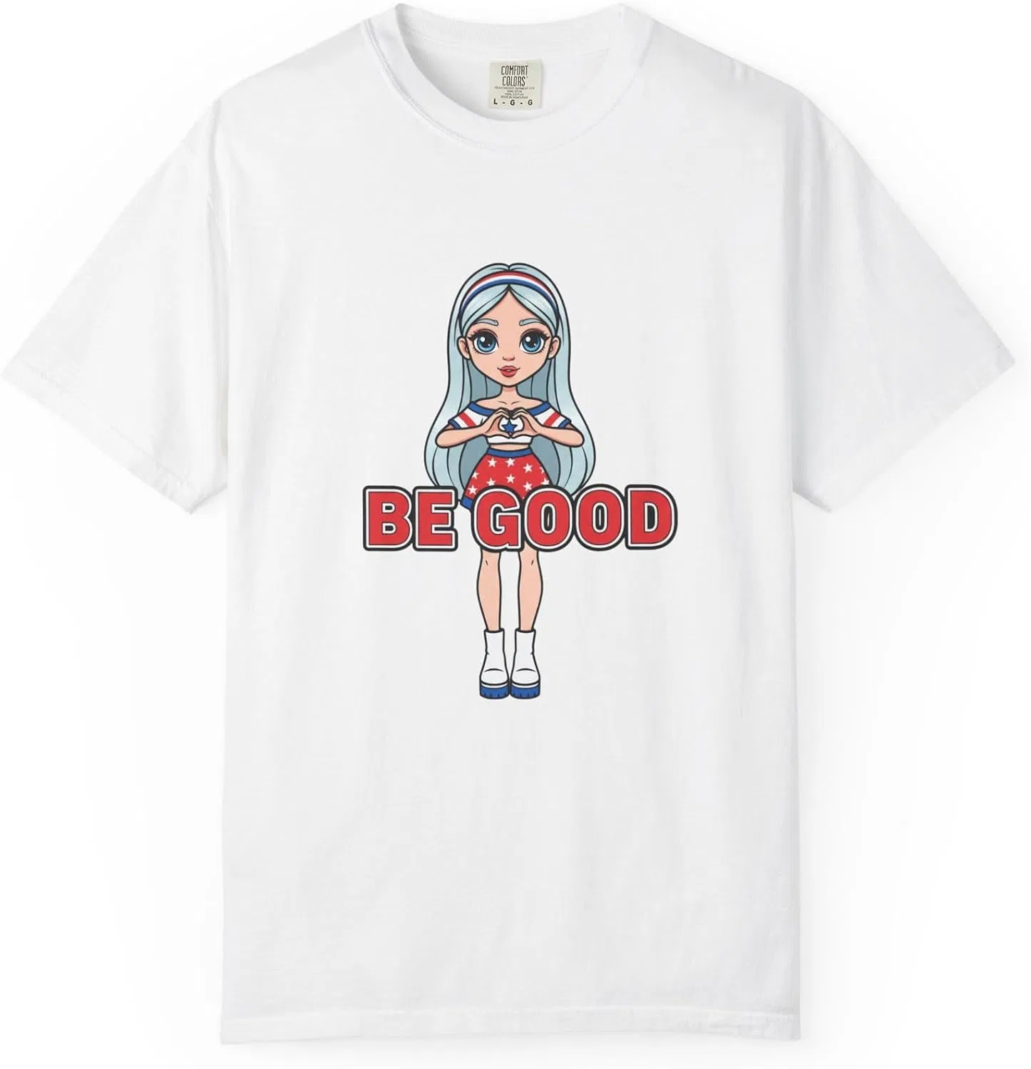 Унисекс футболка с графическим принтом BE GOOD Comfort Colors 1717, White