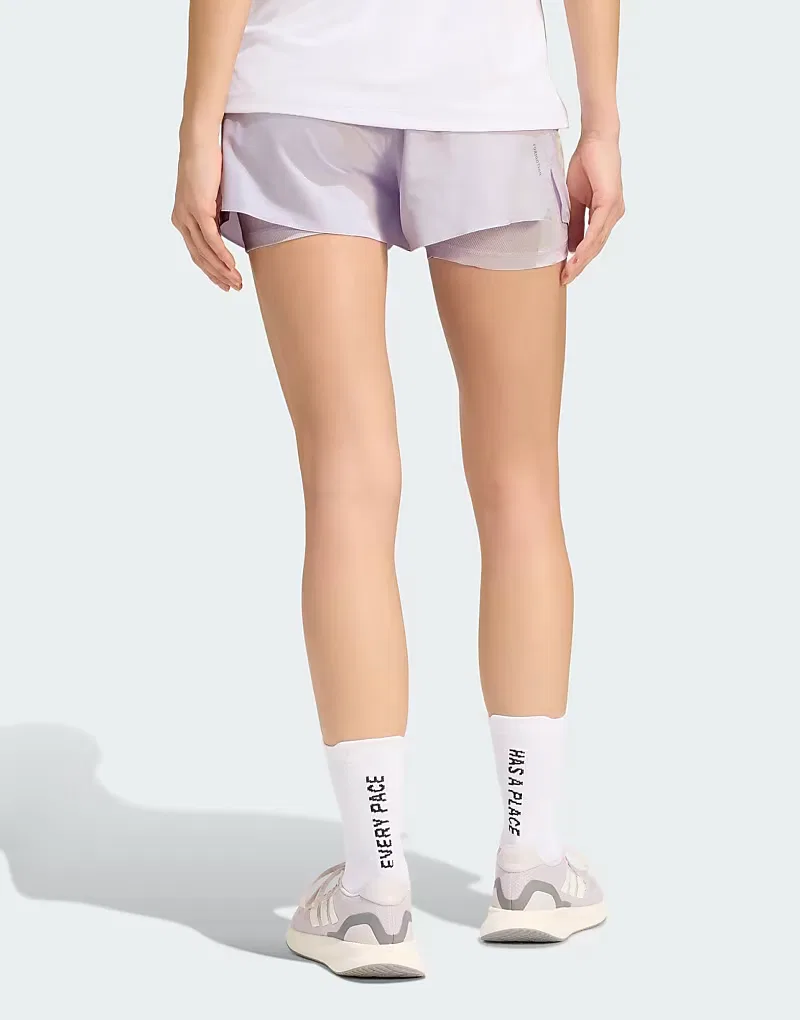 Шорты Adidas performance Adi365 formotion 2in1 в цвете Frozen Purple/White — фото 4