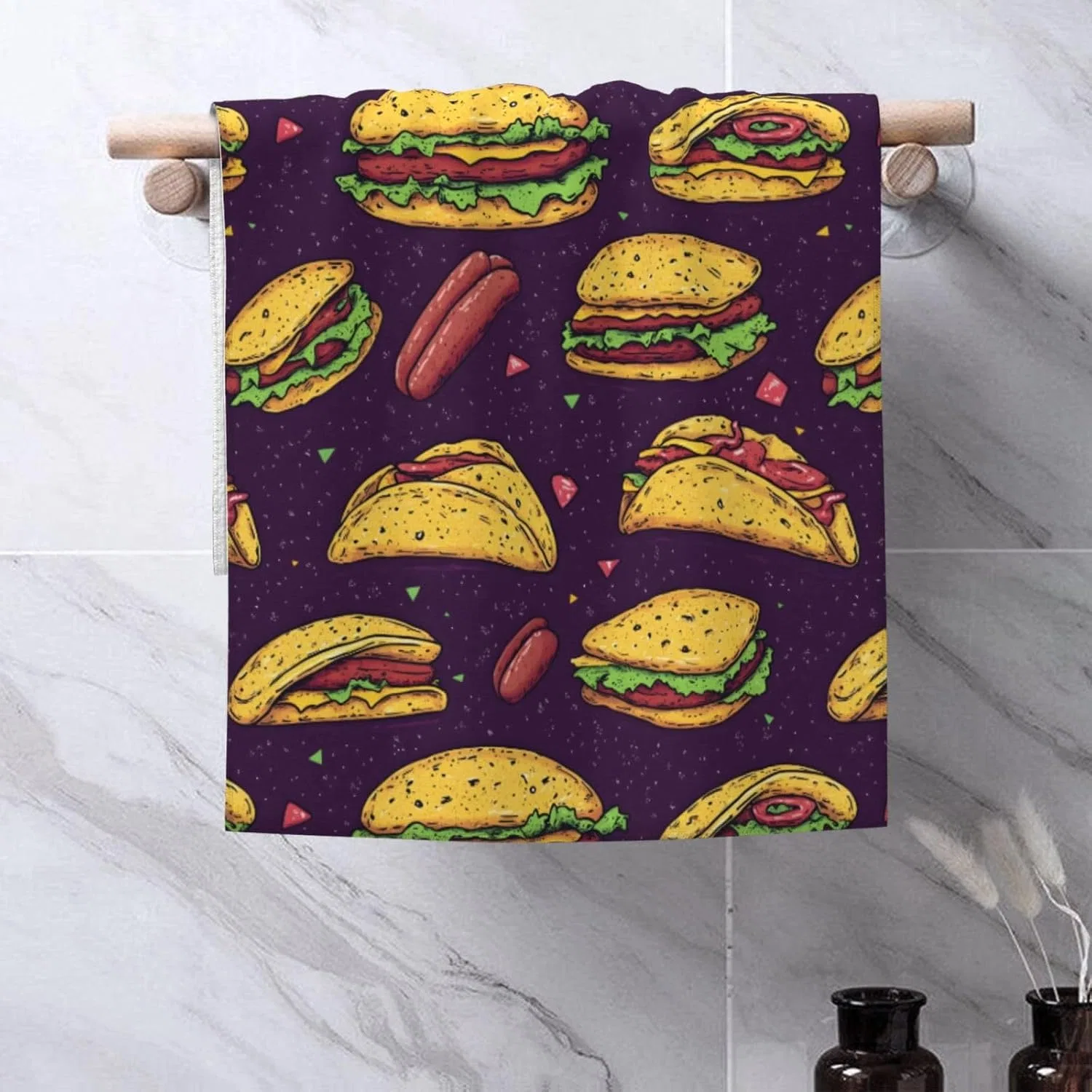 Мочалка из микрофибры, GVYGVY, 69.8x40.6 см, Hamburger-Schinkenfutter — фото 4