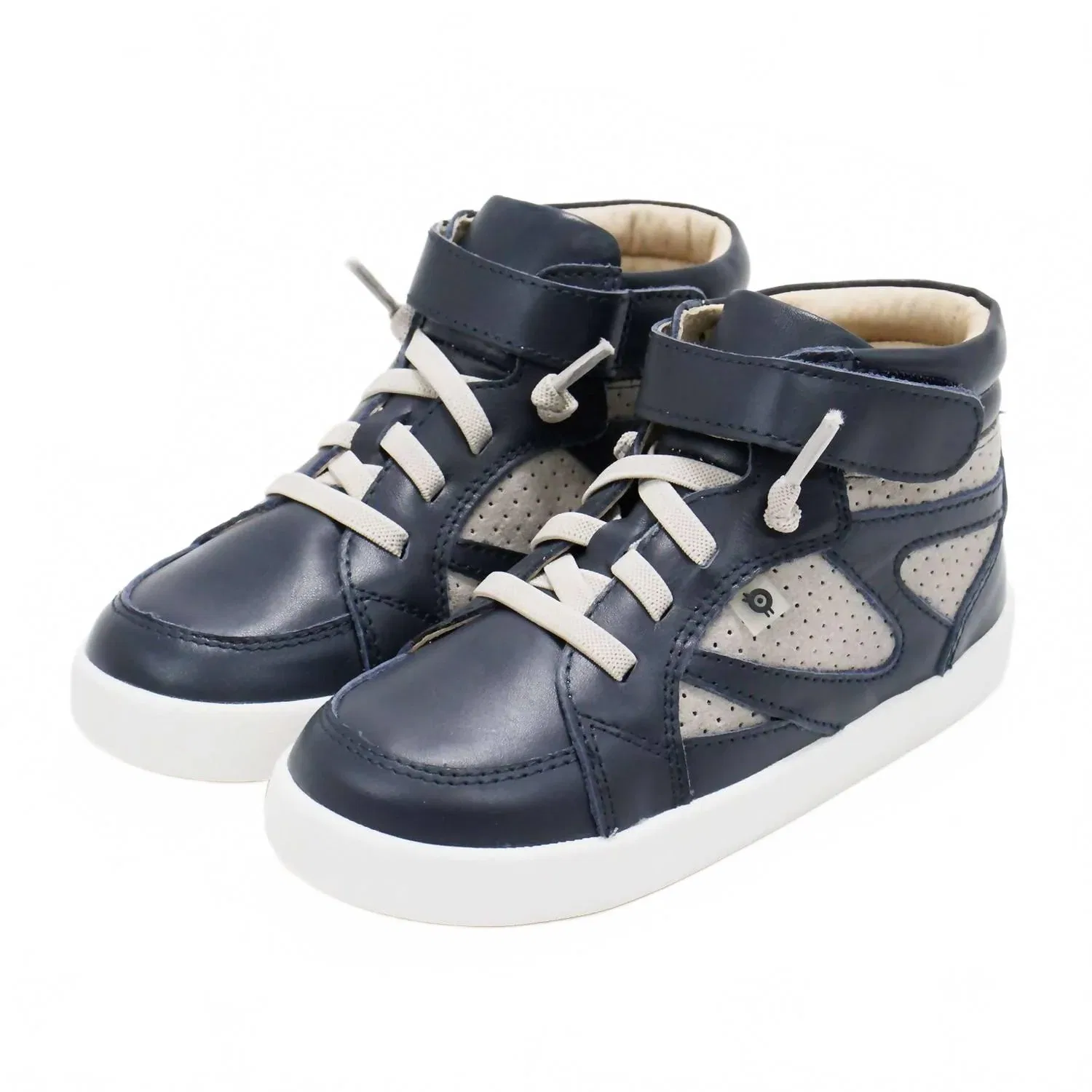Детские кроссовки для мальчиков высокие на шнуровке New Leader Fashion Sneakers Old Soles, темно-синий — фото 2