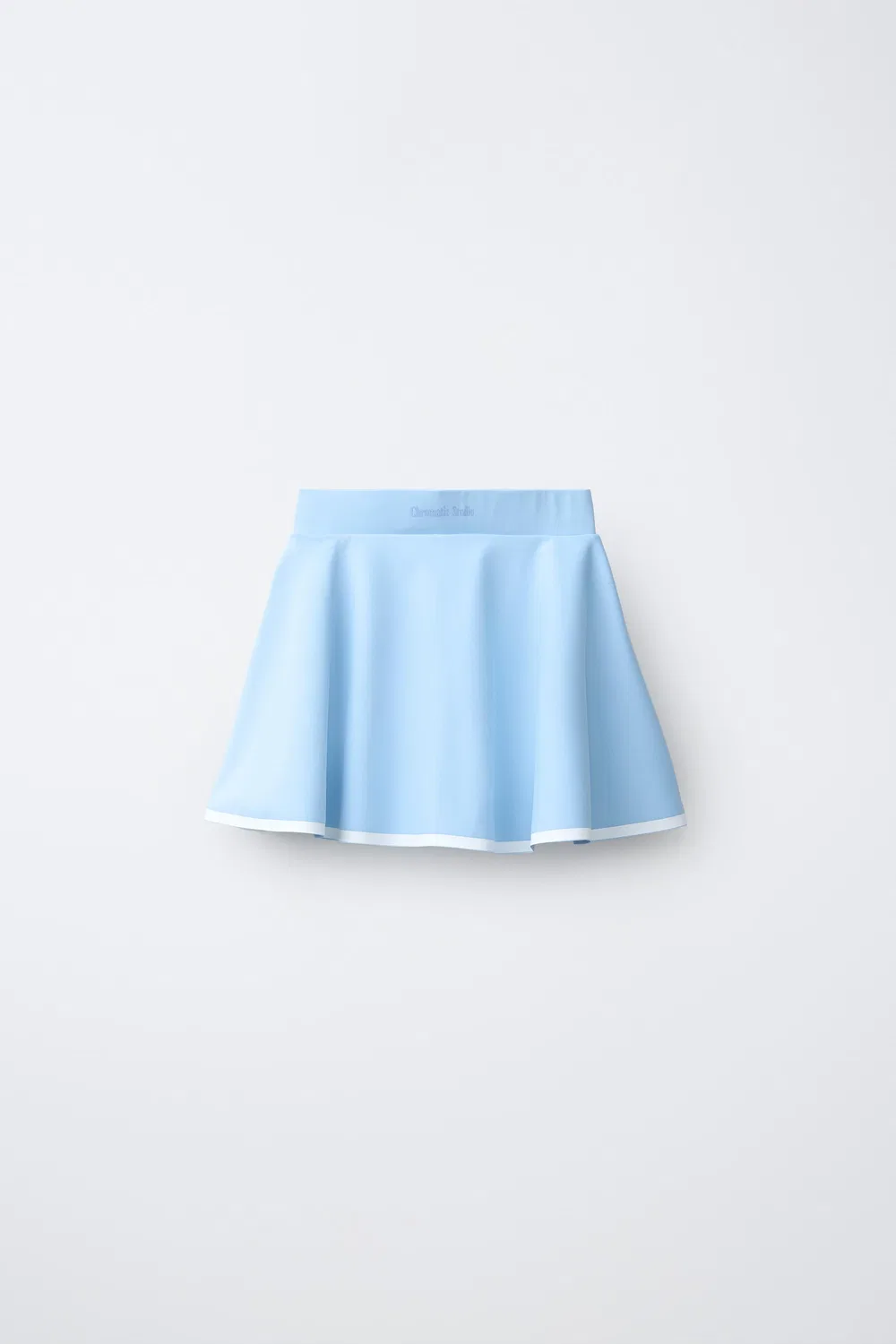Спортивная юбка-шорты с оборками в стиле бермуды ZARA, Sky Blue — фото 2