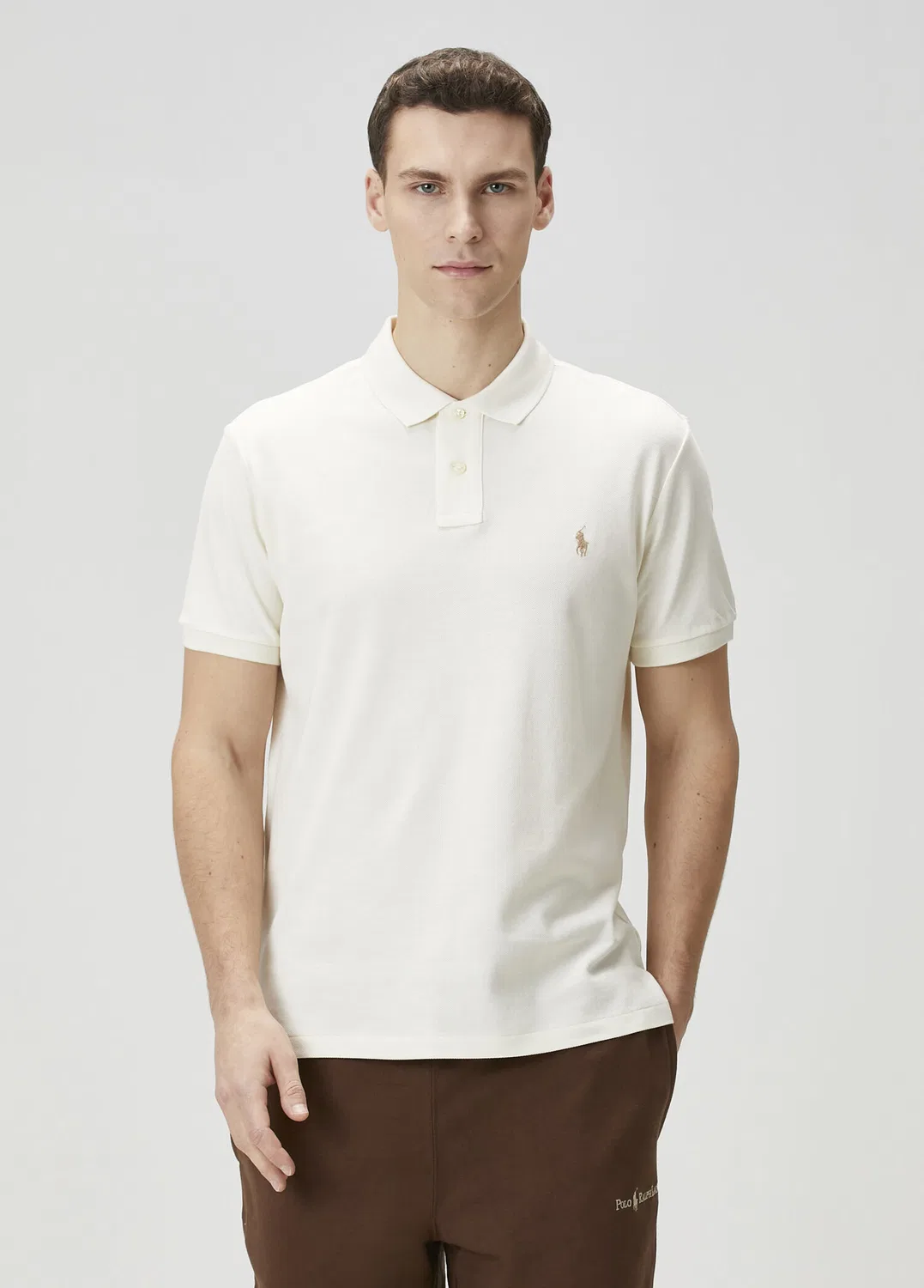 Поло Slim Fit Polo Ralph Lauren, off white