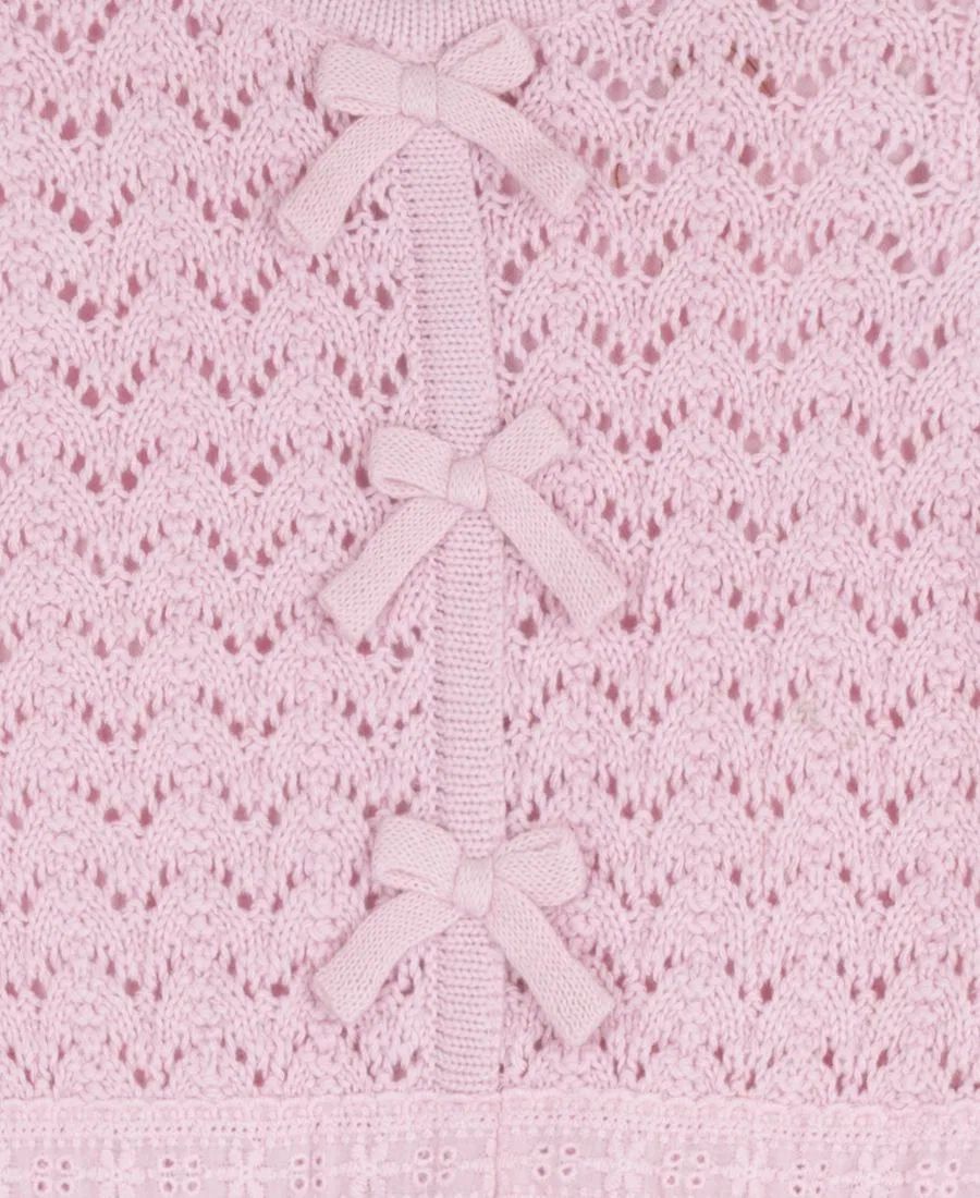 Комплект из кофты и джинсовых брюк для девочки, с бантом Rare Editions, Pink/Blue — фото 4