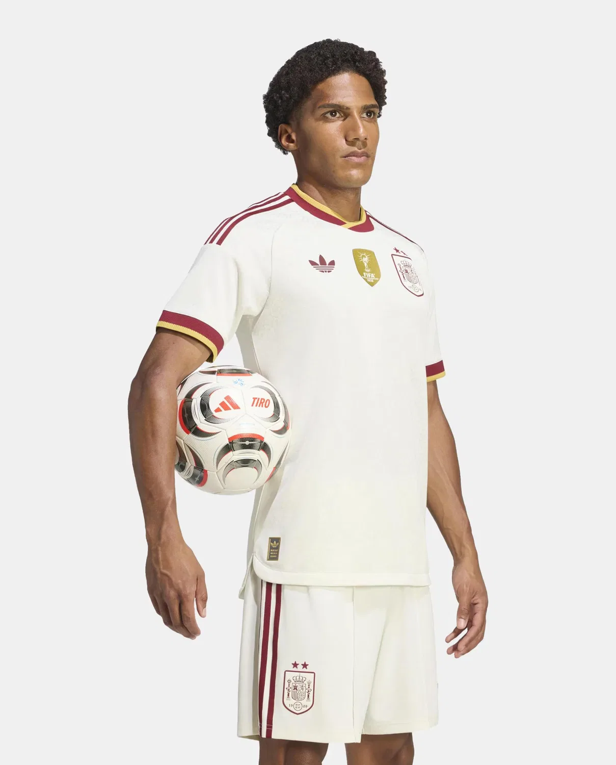 Мужская футболка, 2ª Equipación Authentic España 2 Estrellas, adidas, белый красный