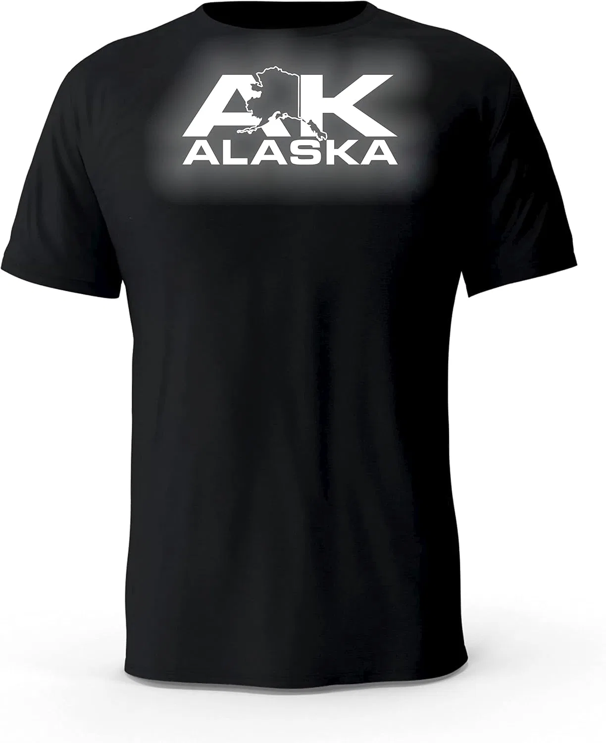 Женская футболка с принтом Reflective Logo Alaska, Black