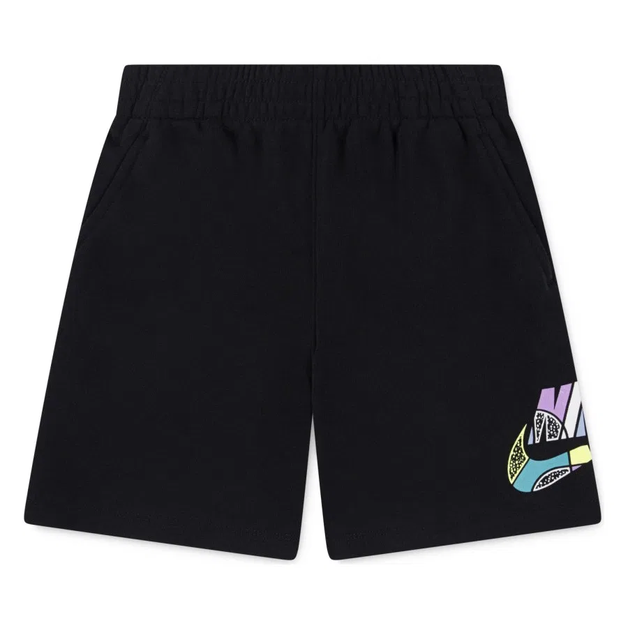 Шорты спортивные с принтом Nike Nkb B Nsw Outside T Lines Ft Short, Черный