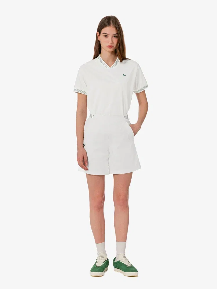 Шорты LACOSTE White из полиэстера, свободный крой