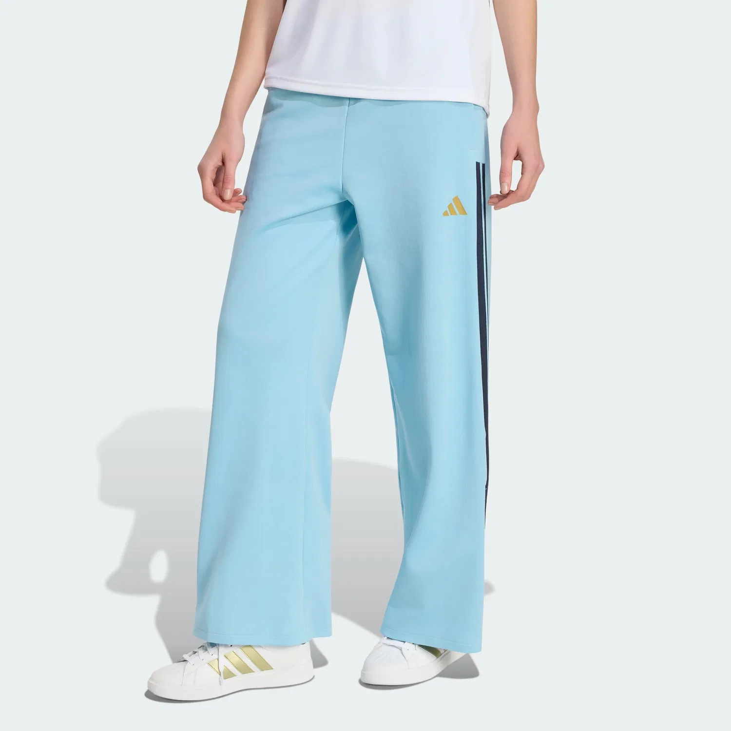 Женские брюки свободного кроя с эластичным поясом adidas, Icey Blue Hazy Beige Night Navy