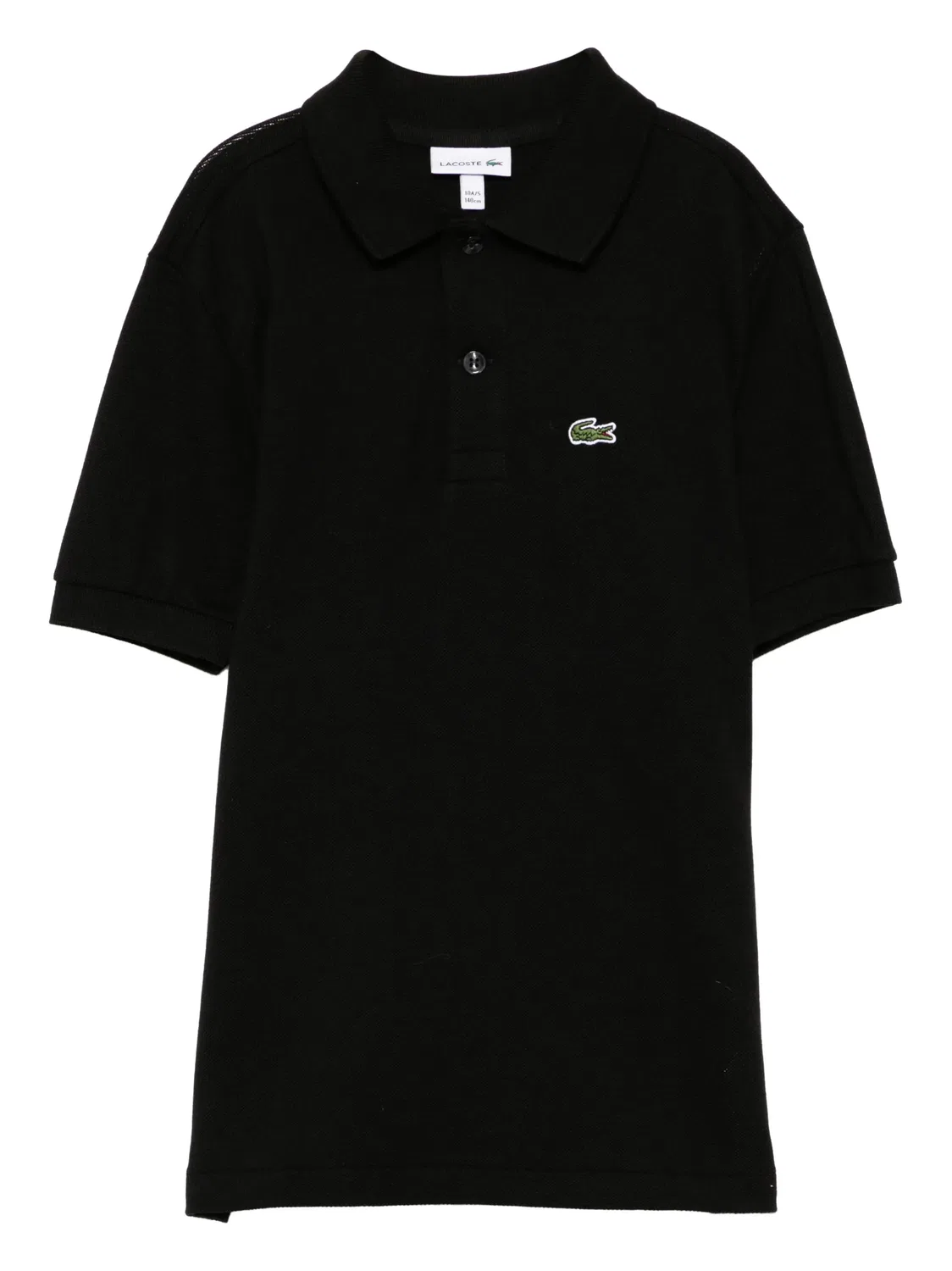 Поло с пуговицами на черном фоне Lacoste, черный