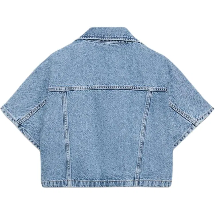 Женская рубашка с лацканами Medium Blue ZARA, Medium Blue — фото 3