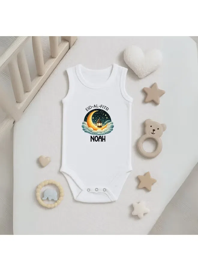 Боди-комбинезон без рукавов с принтом Eid Printshop4Me, белый — фото 4