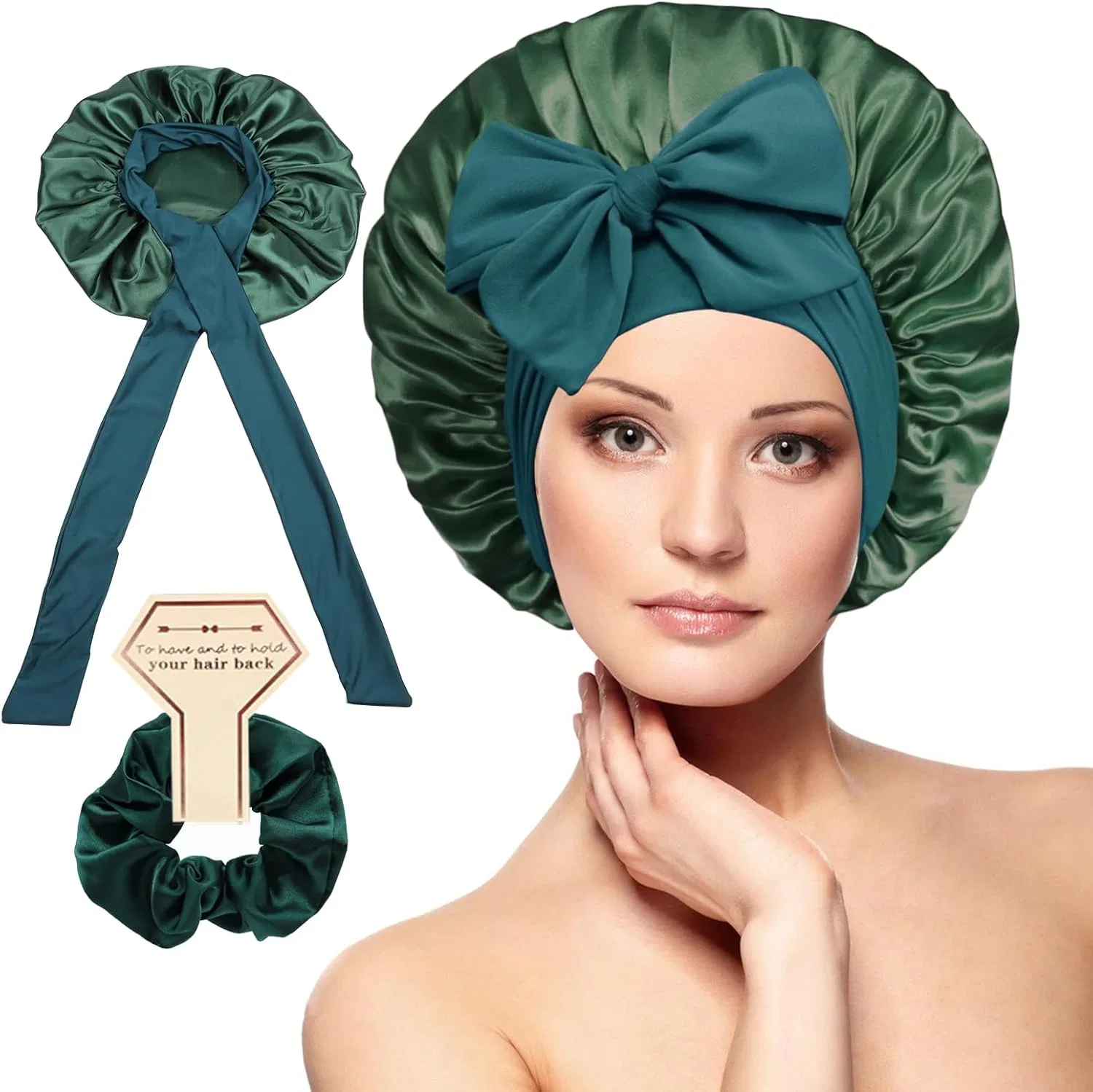 Шапочка для сна Satin Cap, OWITER, forest green