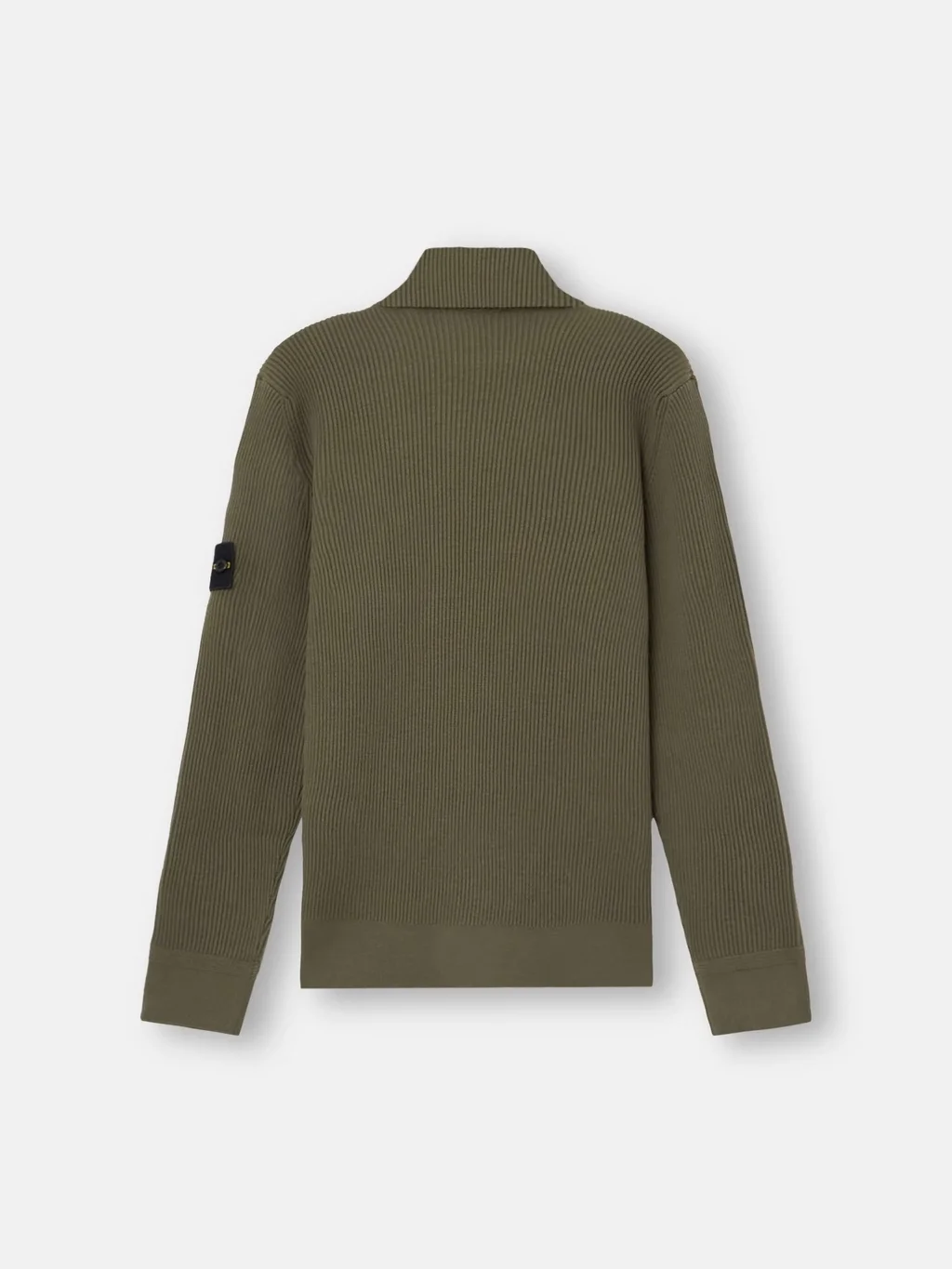 Мужской свитер с высоким воротом Stone Island Regular Fit With Fine-ribbed Trims, военный зеленый — фото 3