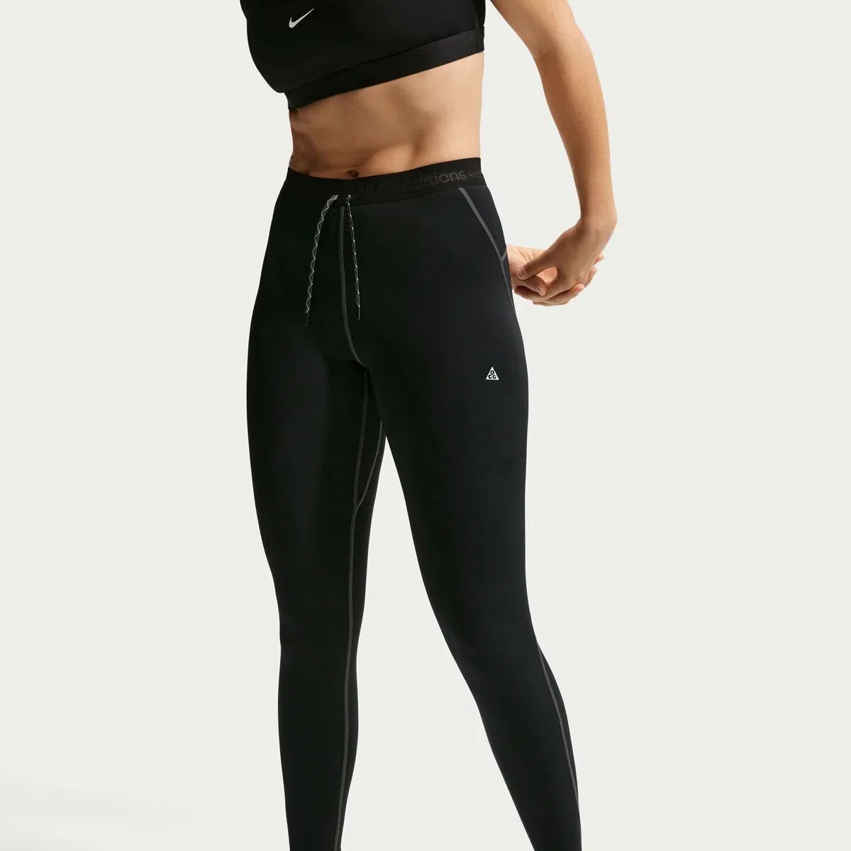 Женские леггинсы с длинным рукавом Acg Dri-Fit Wildsee Baselayer Bottom Nike, Black/Anthracite/Summit White — фото 4