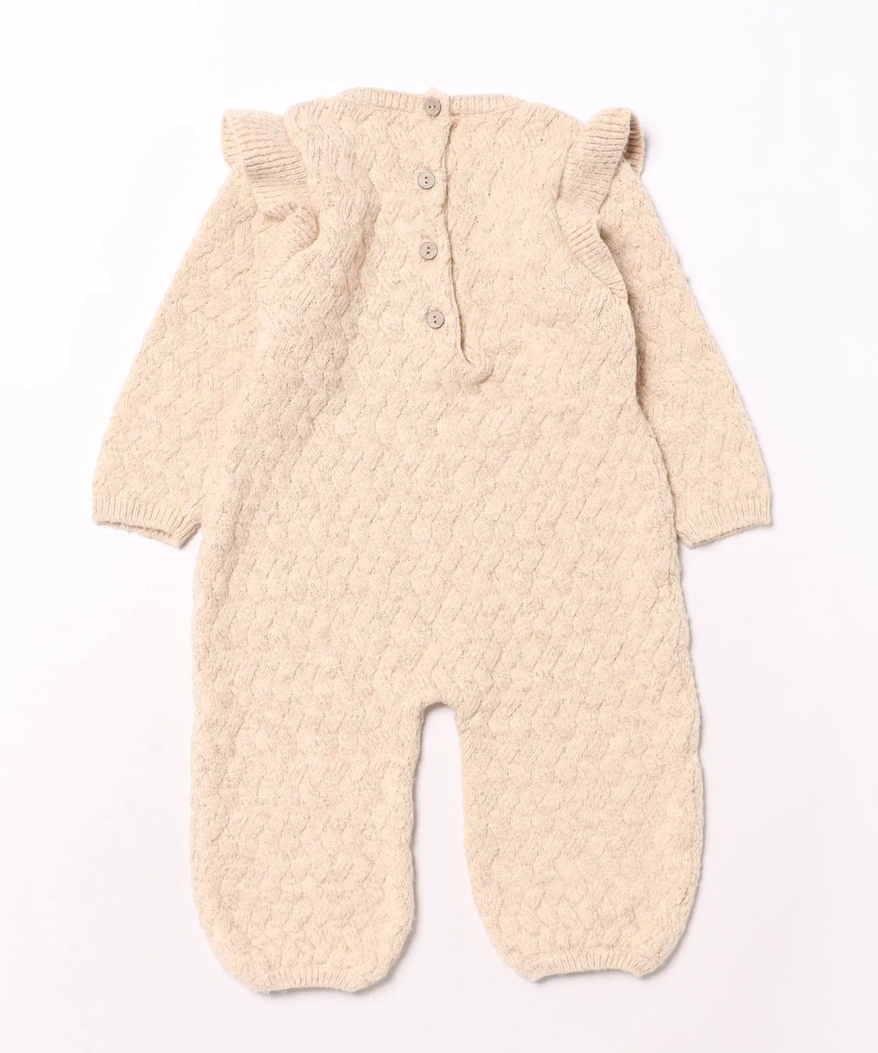 Детский боди-комбинезон с длинным рукавомQuincy Mae Long Sleeve Mira Knit Romper, Ivory — фото 2