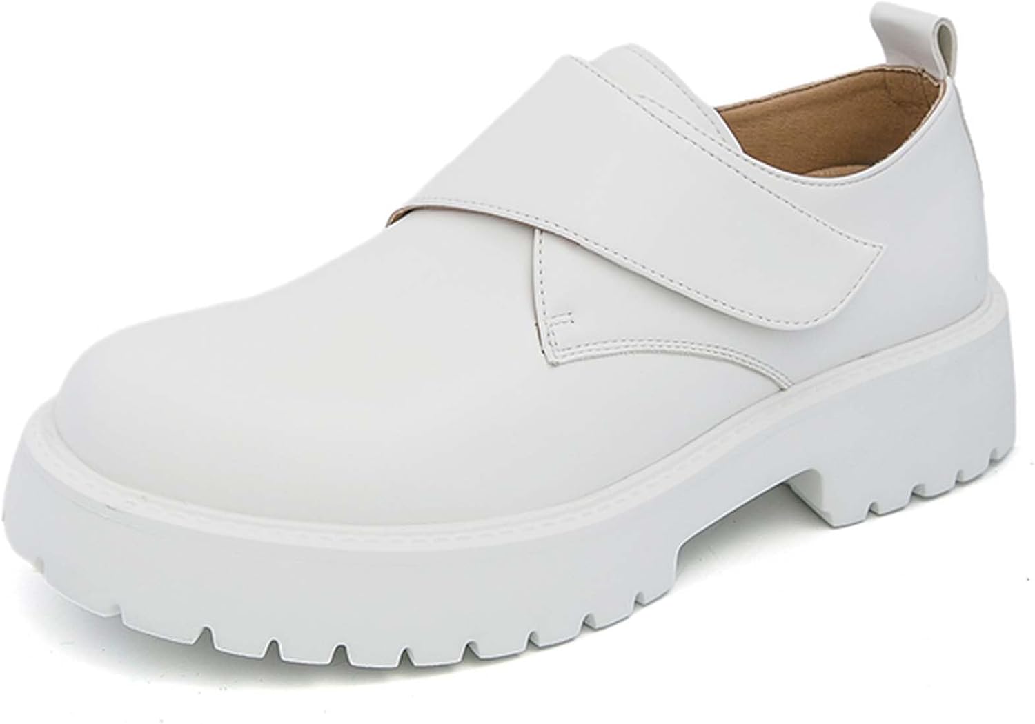 

Мужские лоферы на массивной подошве, стильные деловые туфли на платформе, для офиса и повседневной носки, классический круглый носок, туфли для вечеринок и свадеб, оксфорды Generic, белый