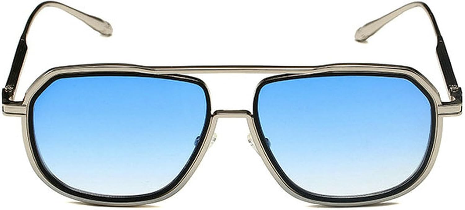 

Солнцезащитные очки COTIA квадратной формы для мужчин и женщин, модель «пилот», с двойной перемычкой, металлическая оправа, ретро-панк стиль, солнцезащитные очки для активного отдыха, Blue