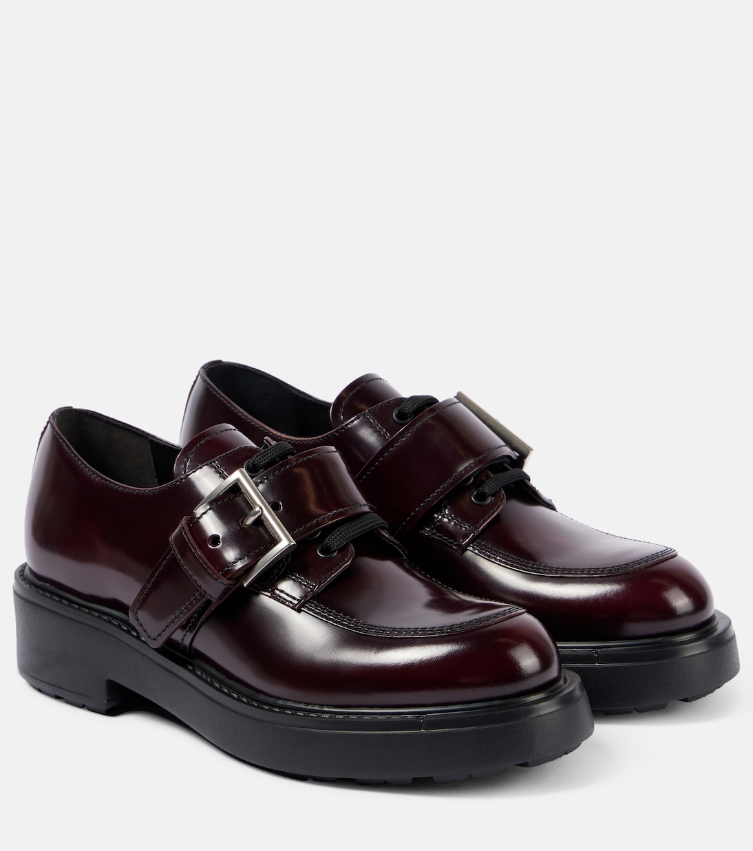 Кожаные туфли Diapason Derby Prada, Cordovan